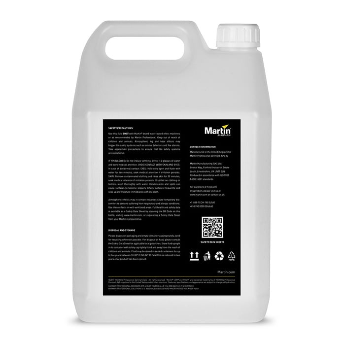 Martin Pro Jem Low-Fog Fluid 5L Container Of Water-Based Low-Fog Fluid For JEM Glaciator