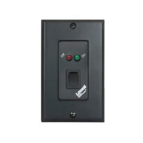 Lowell RPSB2-MP Momentary SPST Rocker Switch, 2 Status LEDs, 1 Gang, Black