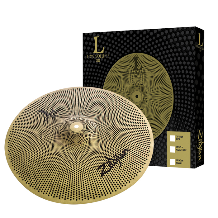 Zildjian LV8016C-S Cymbal, 16" Low Volume L80 Crash Single