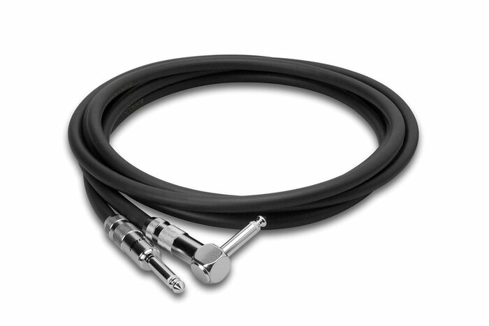Zaolla ZGT-010R Straight To Right-Angle Guitar Cable, 10 Ft