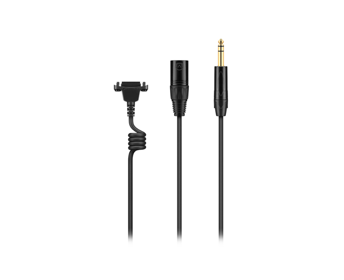 Sennheiser CABLE-II-X3K1-GOLD Aramid Reinforced, Straight Copper Cable With Coiled Segment For Sennheiser HMD/HME Headsets, XLR-3 Connector And 6.3mm (1/4") Gold Plated Jack Plug, 2m