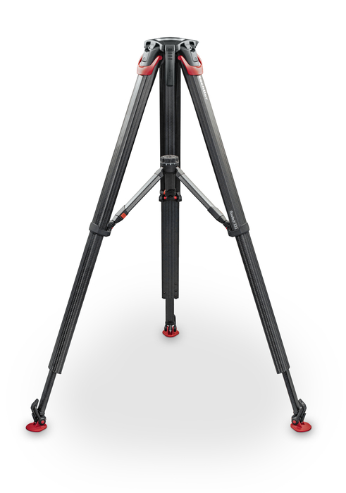 Sachtler 5585 Flowtech 100 MS Carbon Fiber Tripod With Mid-Level Spreader And Rubber Feet