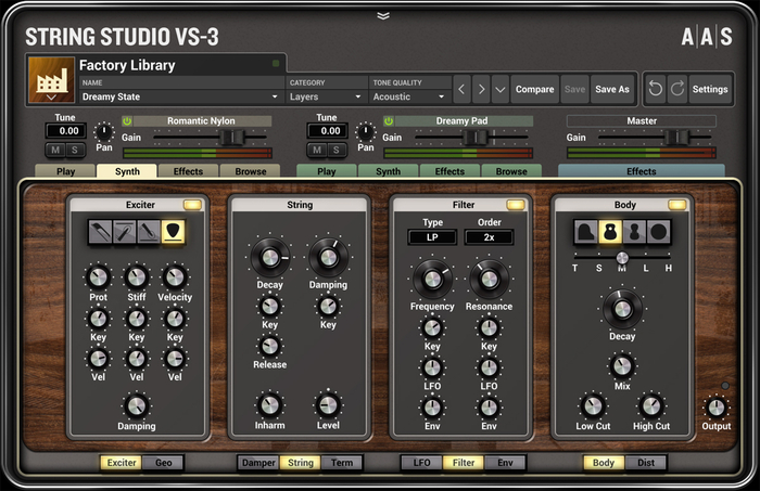 Applied Acoustics Systems String Studio VS-3 (download) Oscillating String Synthesizer