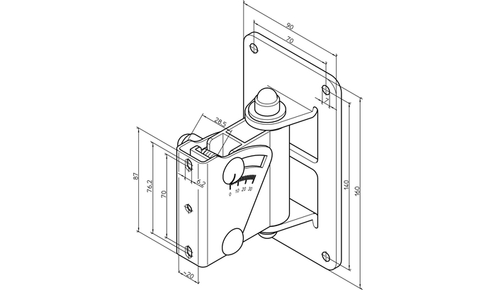 K&M 24471.000.55 Speaker Wall Mount, 33 Lbs WLL