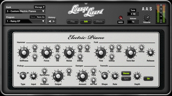 Applied Acoustics Systems LOUNGE-LIZARD-EP4 Lounge Lizard EP4 Electric Piano Virtual Software Instrument