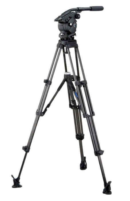 Vinten V8AS-CP2M Vision 8AS 2-Stage Carbon Fiber Pozi-Loc Tripod, Mid-Level Spreader And Soft Case