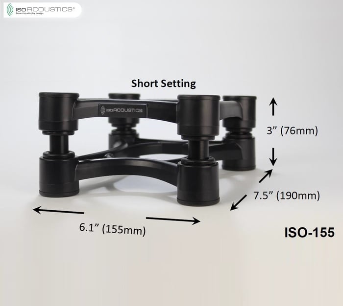 IsoAcoustics ISO-155-PR Pair Of Isolation Stands For Medium Speakers And Studio Monitors