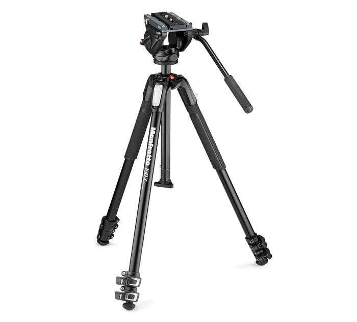 Manfrotto MVK500190X3 MVH500AH Fluid Video Head With MT190X3 Tripod