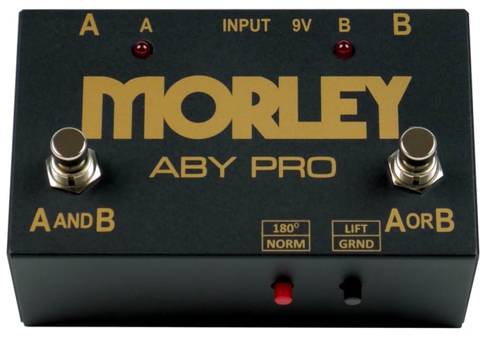 Morley ABY-PRO Two Input Selector Combiner, With Ground Lift, Polarity Switch And True Bypass
