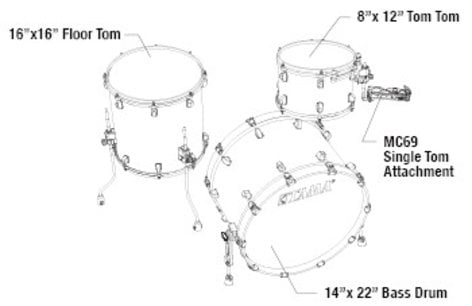 Tama Starclassic Walnut / Birch 3-Piece Shell Pack 22"x14" Bass Drum, 12"x8" Rack Tom, And 16"x16" Floor Tom In Lacquer Finish