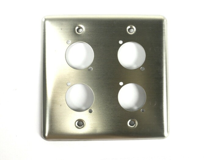 Elite Core Q-4-BLANK Double Gang Quad Stainless Wall Plate With 4 Series "D" Holes