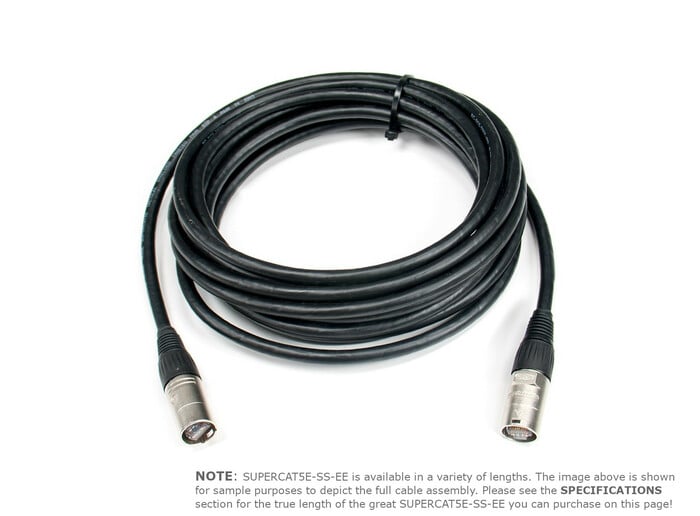 Elite Core SUPERCAT5E-S-EE-002 Shielded Tactical CAT5E Terminated Both Ends With Shielded Tactical Ethernet Connectors 2'