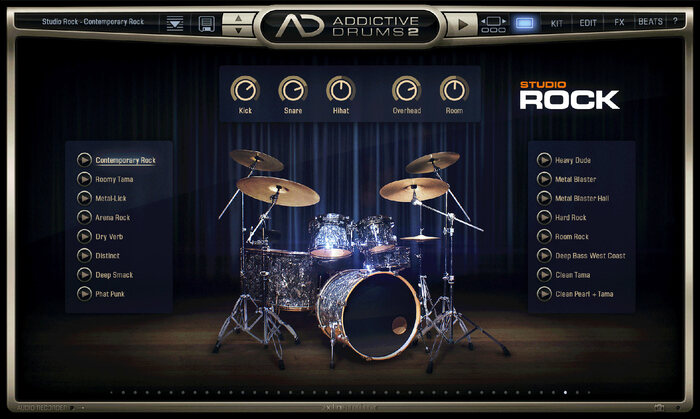 XLN Audio AD2: Studio Rock Instant Modern Rock Drums [download]