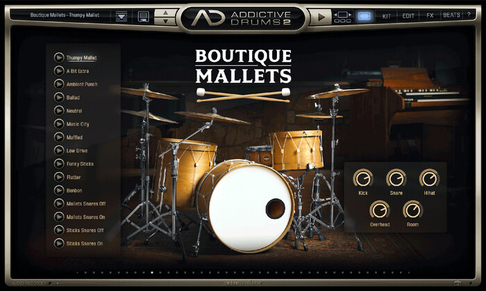 XLN Audio AD2: Boutique Mallets Hand-crafted Drums Played With Mallets [download]