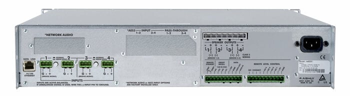 Ashly ne4250.25peD 4-Channel Amplifier Plus OPDante Option Card