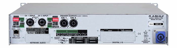 Ashly nXe1.52BD 2-Channel Network Power Amplifier Plus OPDante And OPDAC4 Option Cards