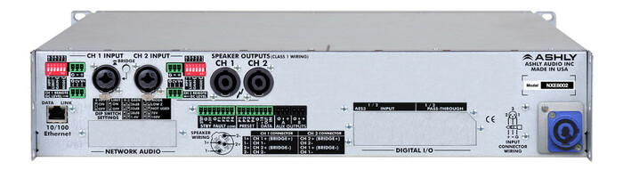 Ashly nXe8002BD 2-Channel Network Power Amplifier Plus OPDante And OPDAC4 Option Cards