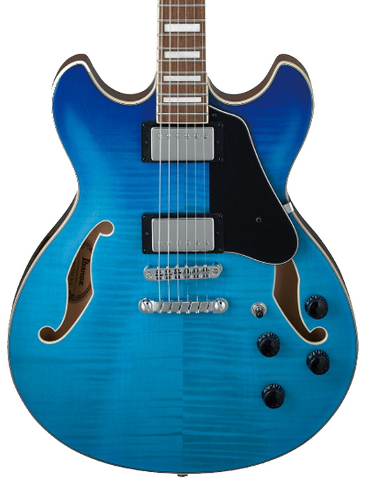 Ibanez AS73FM Hollow Body Electric Guitar With Linden Back And Sides, Flamed Maple Top And Laurel Fingerboard