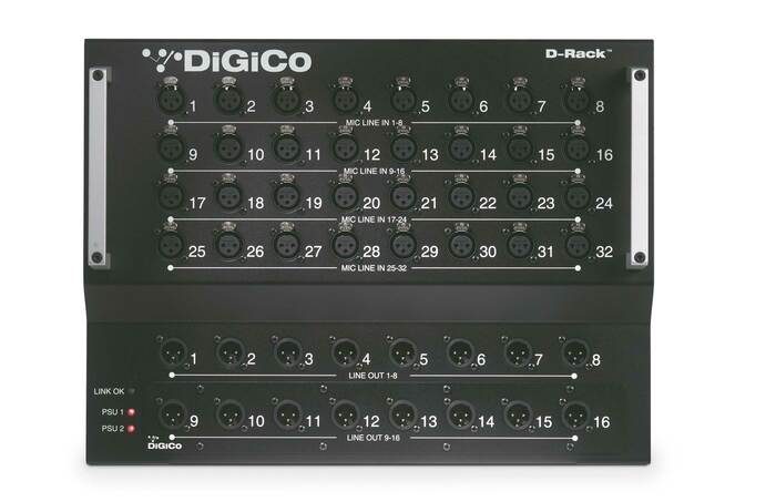 DiGiCo D-Rack 32 Analog Inputs And 8 Analog Outputs Rack, MADI And Cat5e