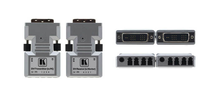 Kramer 610R/T DVI Over Fiber Optic Transmitter And Receiver, 4LC Cable