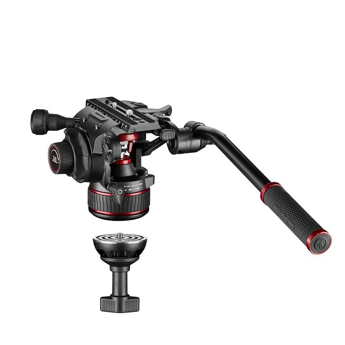 Manfrotto MVK608TWINMAUS 608 Nitrotech Fluid Video Head, Alum Tripod, Mid Spreader