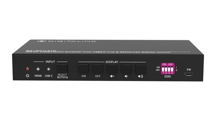 Intelix DL-SCU21C DigitaLinx 2x1 HDMI/USB-C SoftCodec Huddle Room Switcher