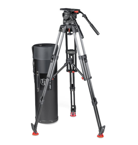 Sachtler 2513-SACHTLER System 25 EFP 2 MCF With Fluid Head, Carbon Fiber Tripod And Mid-Level Spreader With Cover