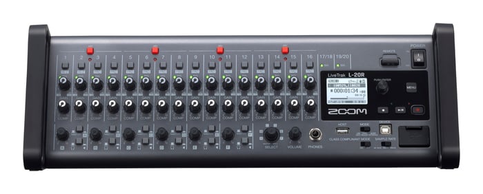 Zoom LiveTrak L-20R 20-Channel Digital Mixer, Recorder, And USB Audio Interface With Wi-Fi And Bluetooth