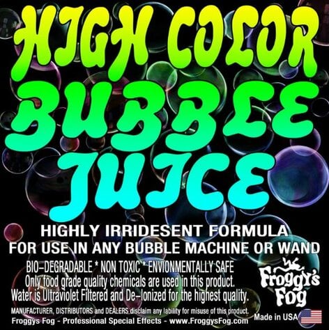 Froggy's Fog HIGH COLOR Bubble Juice Long-Lasting Iridescent Bubble Fluid , 4 Gallons