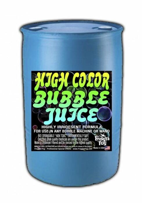 Froggy's Fog HIGH COLOR Bubble Juice Long-Lasting Iridescent Bubble Fluid , 55 Gallons