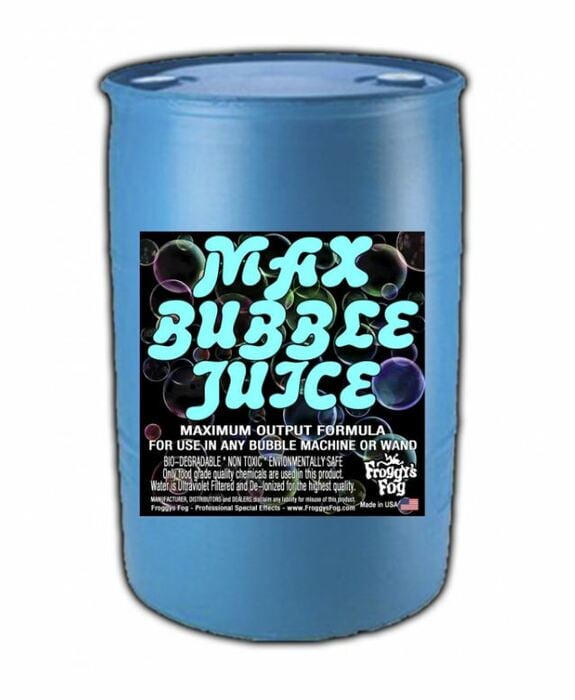 Froggy's Fog MAX Bubble Fluid High Volume Bubble Fluid, 55 Gallons