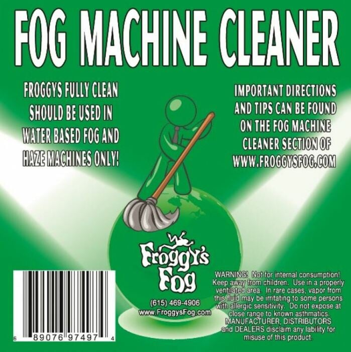 Froggy's Fog Fog Machine Cleaner Cleaning Fluid For Water-based Fog Machines, 1 Gallon