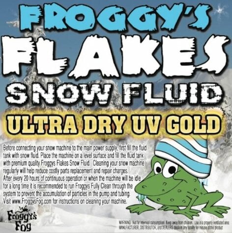 Froggy's Fog UV REACTIVE Snow Juice Gold Reactive Formula, 5 Gallons
