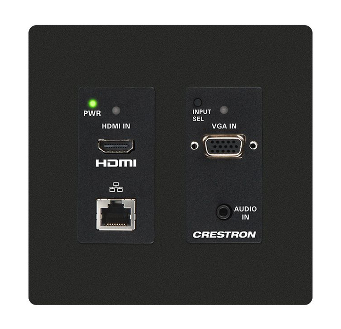 Crestron HD-TX-201-C-2G-E-B-T DM Lite HDMI Over CATx Transmitter And 2x1 Auto-Switcher With VGA, Black