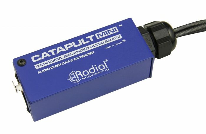 Radial Engineering Catapult Mini TRS 4-Channel Analog Audio Over CAT 5 Cables Breakout Box With Tails