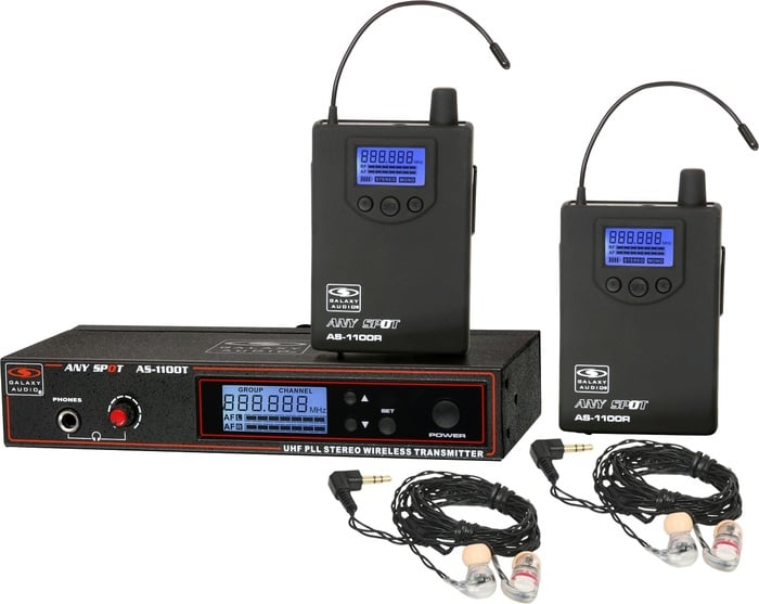 Galaxy Audio AS-1106-2 Wireless In-Ear Monitor System, 2 Receivers, 2 EB6 Earbuds