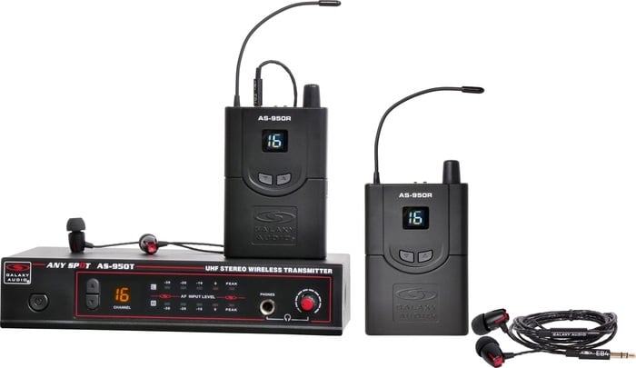 Galaxy Audio AS-950-2 Wireless In-Ear Monitor Bandpack, W/ EB4