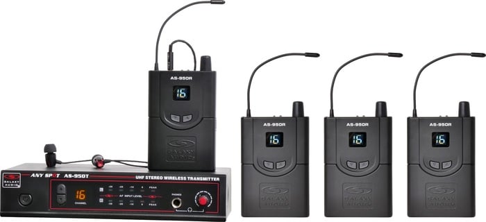 Galaxy Audio AS-950-4 Wireless In-Ear Monitor Band Pack, With EB4