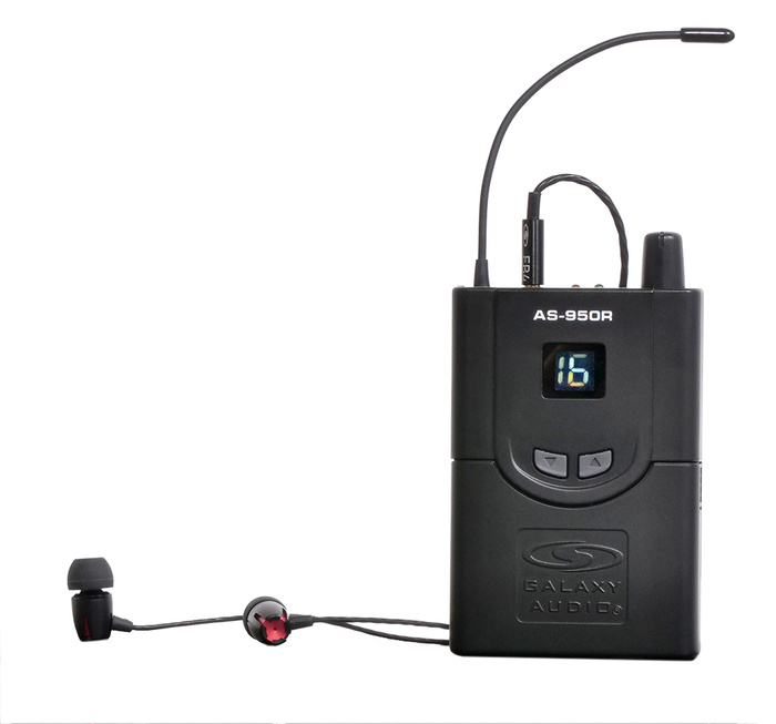 Galaxy Audio AS-950R Wireless In-Ear Monitor Receiver, With EB4 Ear Buds