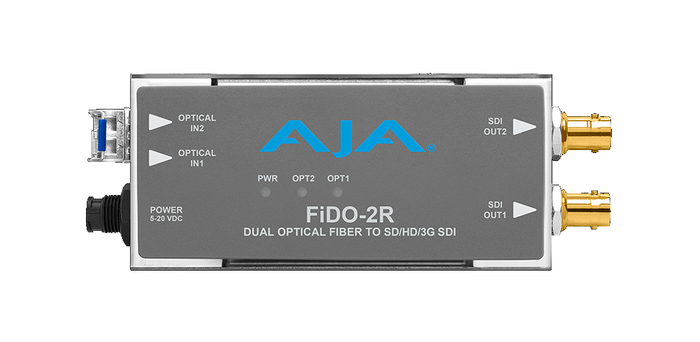 AJA FiDO-2R-12G 2-Channel Single Mode LC Fiber To 12G-SDI Receiver