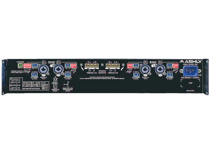 Ashly CA-504 4-Channel Power Amplifier, 4x500W At 4 Ohm, 70V