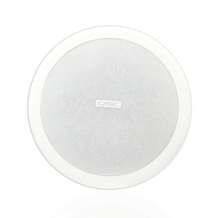 QSC AC-C6T 6.5" 2-Way Ceiling Speaker, 70/100V With C-ring And Rails