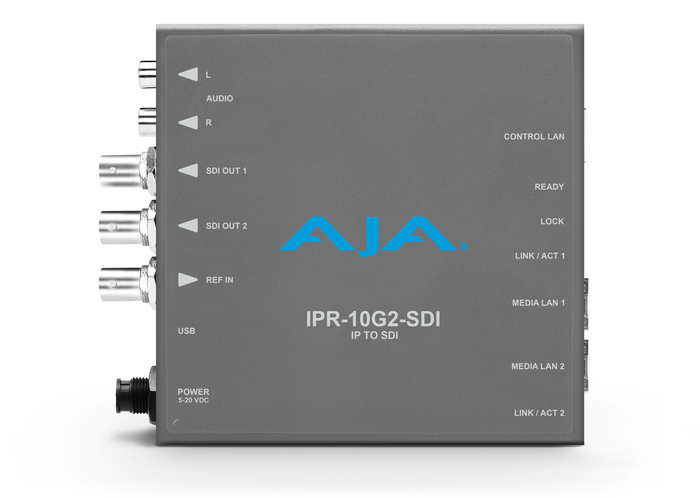 AJA IPR-10G2-SDI SMPTE ST 2110 Video And Audio IP Decoder To SDI 1.4b