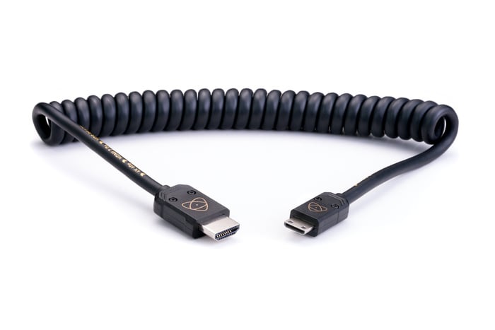 Atomos ATOM4K60C4 AtomFLEX HDMI Male To Mini HDMI Male Coiled Cable, 16 - 32"