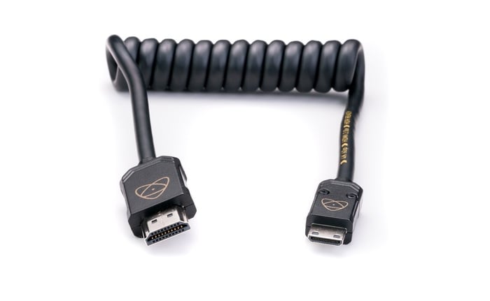 Atomos ATOMCAB009 Full HDMI To Mini HDMI Coiled Cable, 19.7 - 25.6"