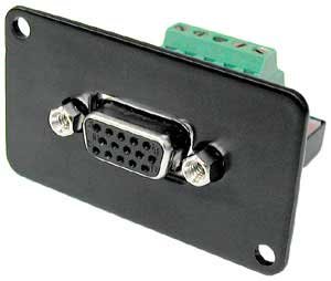 Ace Backstage C-26115 HD 15-Socket Female To Screw Terminals VGA Connector, Panel Mount