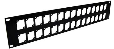 Ace Backstage RPL230 2 Unit Rack Mount Panel With 30 Connectrix Mounts, Black