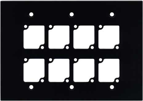 Ace Backstage WP308 Aluminum Wall Panel With 8 Connectrix Mounts, 3 Gang, Black