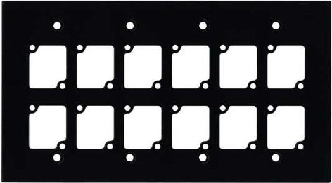 Ace Backstage WP4012 Aluminum Wall Panel With 12 Connectrix Mounts, 4 Gang, Black