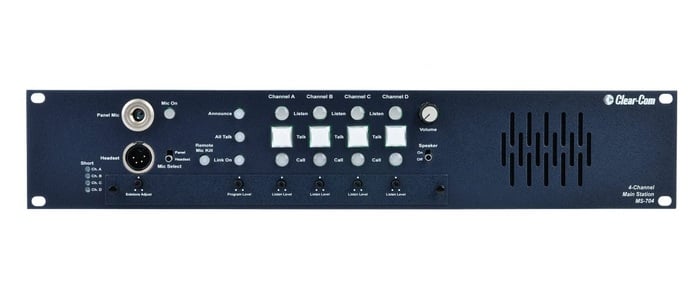 Clear-Com MS-704 4-Channel Main Intercom Station With Power Supply